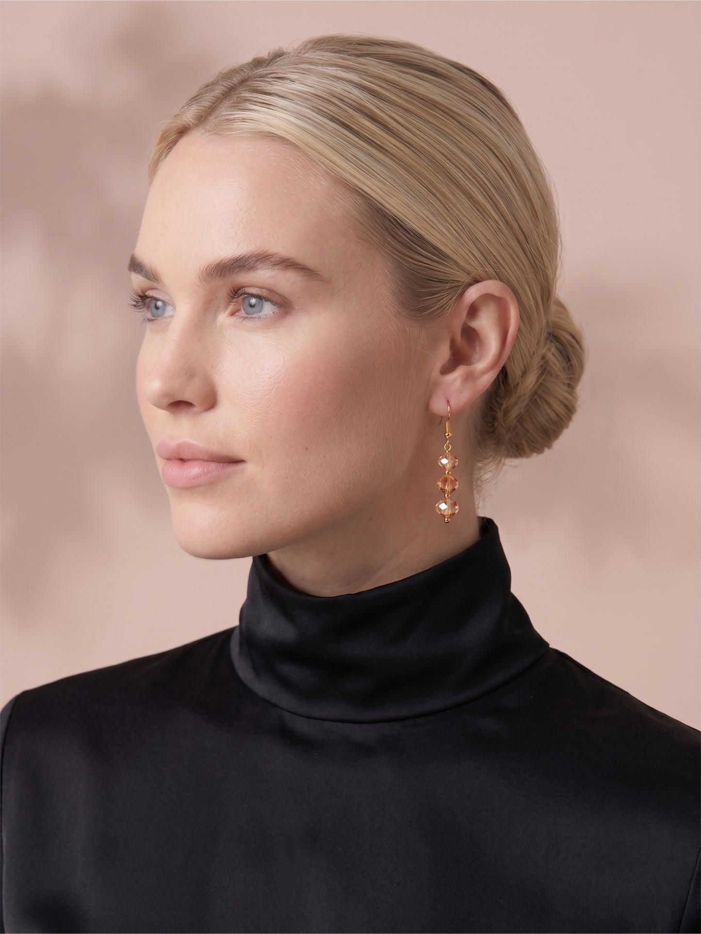 Handmade Crystal Long Earrings Champagne Sparkle Hypoallergenic Jewellery Dangle Drop Earrings