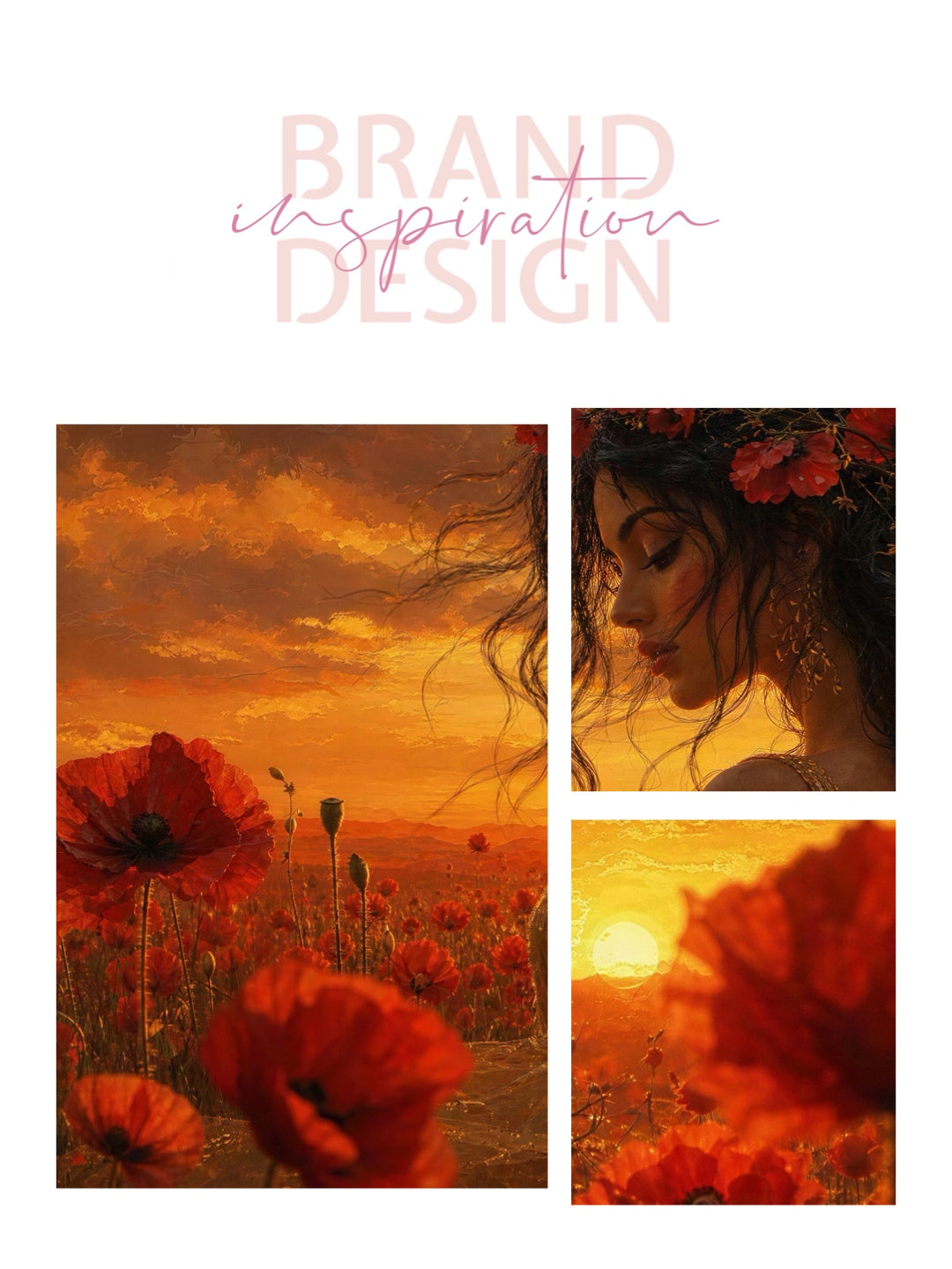 Framed Canvas - Vibrant Poppies Whimsical Full Moon Bride in Poppy Field, Wall Art Ready to hang Oil Painting Original Artwork Print